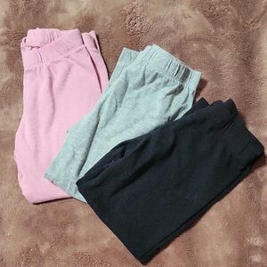 DKNY Sz 4T Set of Three Leggings - Pink, Gray, Black